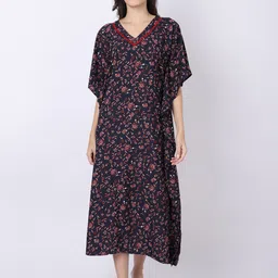 aoba EROTISSCH Blue Printed Kaftan Maxi Nightdress-picture-28