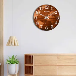 olive tree Troika Brown Engineered Wood Wall Clock image 1