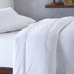 MASPAR White Printed 120 GSM Cotton Single Bed Duvet-image-36