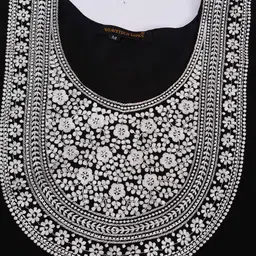 WEAVETECH IMPEX Woman Heavy Embroderied Chikankari Work Georgette Longline Top image 1