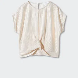 Mango Kids Girls Striped Extended Sleeves Twisted Top-picture-47