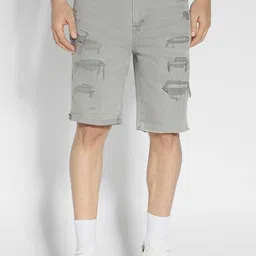 AMERICAN EAGLE OUTFITTERS Men Mid-Rise Distressed Denim Shorts-picture-38
