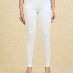 20Dresses Women Off White Skinny Fit High Waist Jeggings-picture-1