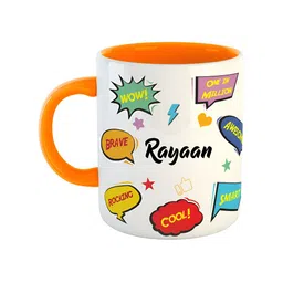 ARTBUG Orange & White Typography Printed Ceramic Glossy Mug 350 ml-picture-35