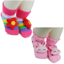 BAESD Infants Pack Of 2 Patterned Ankle Length Socks-picture-33