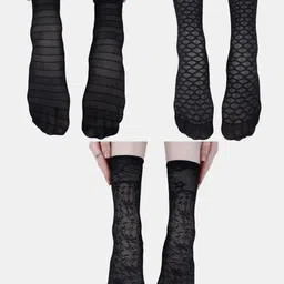 N2S NEXT2SKIN Women Pack Of 3 Patterned Ankle Length Socks image 1