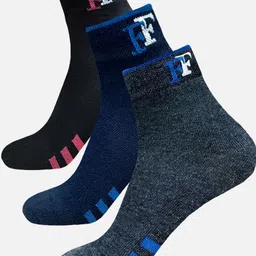 FIMS Men Pack Of 3 Striped Crew Ankle Length Socks image 1