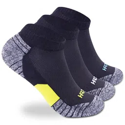 HRX by Hrithik Roshan Men Pack Of 3 Black & Blue  Patterned Cotton Ankle Length Socks-picture-21
