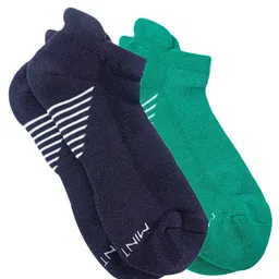 Mint & Oak Men Pack Of 2 Navy Blue & Green Patterned Ankle-Length Socks-picture-28