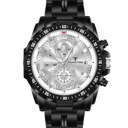 Franktime Men Embellished Dial & Stainless Steel Straps Analogue Watch FT-0046 SL-image-0