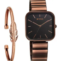 Titan Women Stainless Steel Bracelet Style Straps Analogue Watch 2715QM01F-picture-19