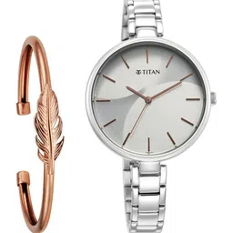 Titan Women Stainless Steel Bracelet Style Straps Analogue Watch 2714SM01F-picture-32