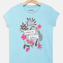 THETA Girls Blue & Pink Printed Pure Cotton Top-picture-42