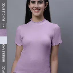 FBAR Pack of 2 Ribbed Cotton Tops-picture-19