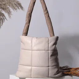 HAUTE SAUCE by Campus Sutra Oversized Shopper Tote Bag With Quilted-image-26