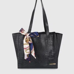 Bagsy Malone Animal Textured PU Structured Tote Bag with Bow Detail-picture-29
