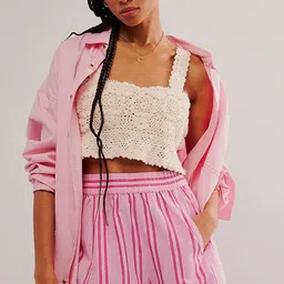 LULU & SKY Women Striped High-Rise Wide Leg Shorts-picture-30