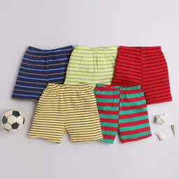 EIO Kids Pack of 5 Striped Pure Cotton Shorts-picture-21