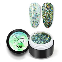 VENALISA Peacock Foil Sequin Glitter Gel Nail Polish 5 ml - P28-picture-21