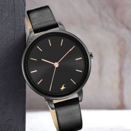 Fastrack Women Black Brass Dial & Leather Straps Analogue Watch 6234NL01-picture-24