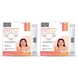 Sheneed Glutathione & vitamin C shots 15N X 10gm each (pack of 2) | 500mcg Gluatathione each|1000mcg Vit-C each |Skin Brightening| Vitamin C & E|Radiant Skin| Anti-oxidant property| Orange Flavour-picture-10