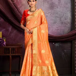 MIMOSA Floral Woven Design Zari Kanjeevaram Saree-picture-31