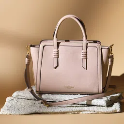 Accessorize London Women's Faux Leather Pink Artisan Handheld Satchel Bag-picture-19