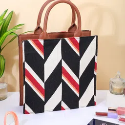 ALII AND ALIIZEY Striped Structured Canvas Handheld Bag-picture-20