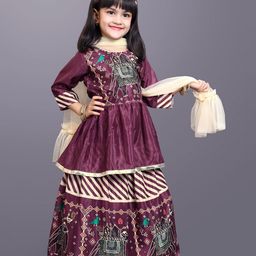 BAESD Girls Printed Ready to Wear Lehenga & Blouse With Dupatta-picture-4