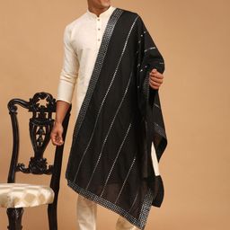 VASTRAMAY Mandarin Collar Kurta With Churidar & Dupatta-picture-26