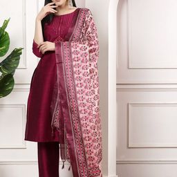 Nayam By Lakshita Mukaish Straight Kurta with Palazzos & With Dupatta-picture-33