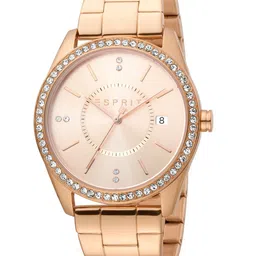 ESPRIT Women Embellished Brass Dial & Stainless Steel Straps Analogue Watch ES1L196M0085-picture-15