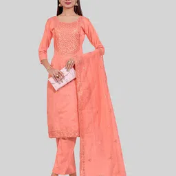 TAVAS Ethnic Motifs Sequinned Embroidered Unstitched Dress Material-picture-22