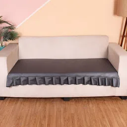 STITCHNEST Grey Leatherite Regular Sofa Cover-picture-10