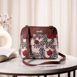 ZOUK Floral Printed Structured Sling Bag-picture-29