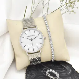 JOKER & WITCH Women Silver-Toned & White Watch Gift Set-picture-37