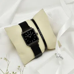 JOKER & WITCH Women Silver-Toned & Black Watch Gift Set-picture-27