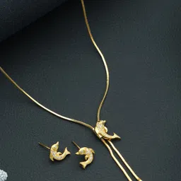 Jazz and Sizzle Gold-Plated AD Stone-Studded Jewellery Set-image-0