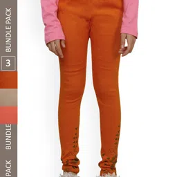 IndiWeaves Girls Pack Of 3 Bottom Printed Woolen Ankle Length Leggings-picture-48