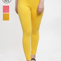 GRACIT Women Pack Of 3 Solid Ankle-Length Leggings-image-71