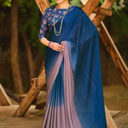 Saree mall Blue & Mauve Ombre Dyed Sarees-picture-35
