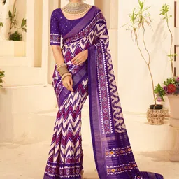 Saree mall Striped Zari Silk Blend Banarasi Sarees-picture-24