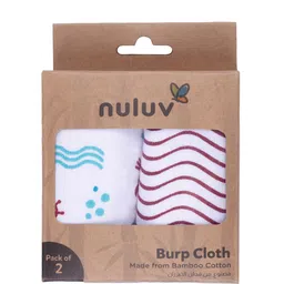 Nuluv Infant Kids Set Of 2 Printed Organic Cotton Burp Cloths image 1