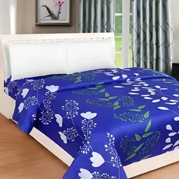Supreme Home Collective Blue Floral 144 TC Queen Bedsheet-image-78