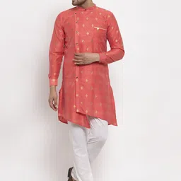 KLOTTHE Men Red & White Kurta with Churidar-image-31
