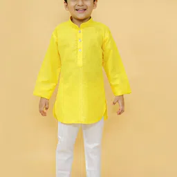 BAESD Boys Geometric Printed Mandarin Collar Full Sleeves Ethnic Kurta & Dhoti Pants-picture-31