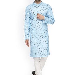 Benstoke Men Multicoloured Floral Printed Kurta with Pyjamas-picture-41