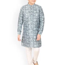 CAVIO Boys Floral Printed Kurta with Pyjamas image 1