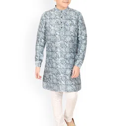 CAVIO Boys Floral Printed Kurta With Pyjamas image 1