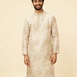 Manyavar Floral Printed Straight Kurta With Pyjama-picture-34